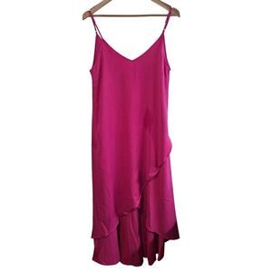 Lulus Layered Dress Womens Medium Hot Pink Boho Relaxed Flowing Festival Girly